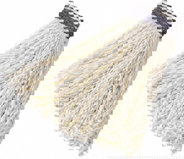 Looped-End Mop Head, Rayon, 24oz, White, 12/carton